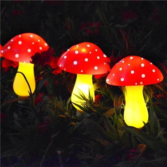 New Upgraded Waterproof Solar Mushroom Lights Outdoor Decor, 8 Modes for Garden - Picture 3 of 7